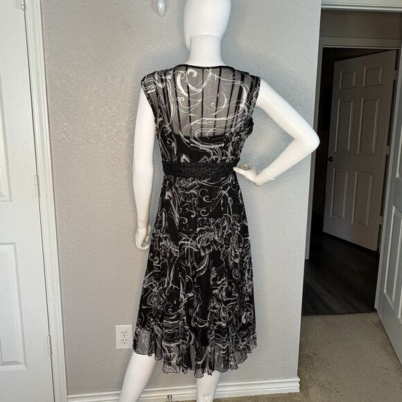 Vtg ECI Midi Dress Empire Waist Sleeveless Mesh Size 6 Y2k Whimsigoth Fairy - Picture 3 of 9